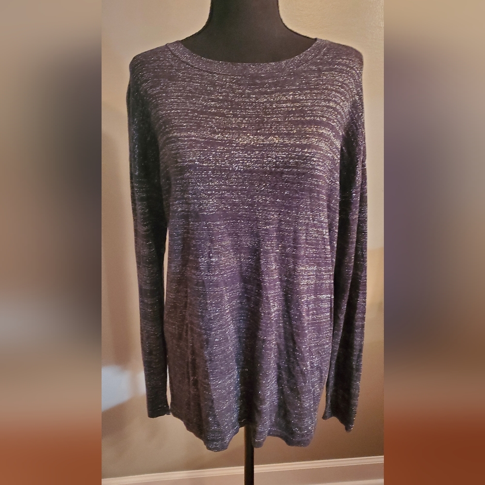 MNG Basics Black and Silver Metellic Top Size XL